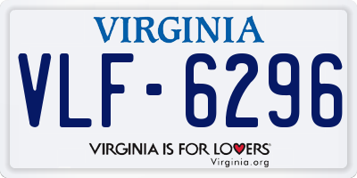 VA license plate VLF6296