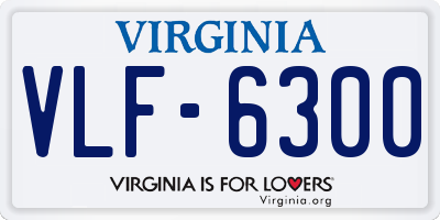 VA license plate VLF6300