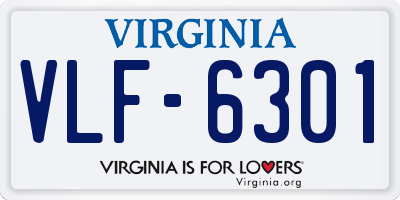 VA license plate VLF6301
