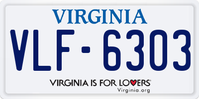 VA license plate VLF6303