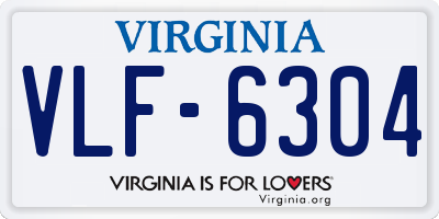 VA license plate VLF6304