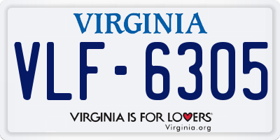 VA license plate VLF6305