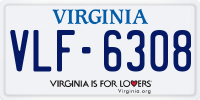 VA license plate VLF6308