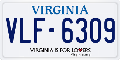 VA license plate VLF6309