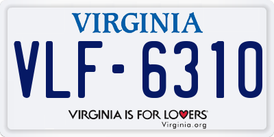 VA license plate VLF6310