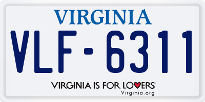 VA license plate VLF6311