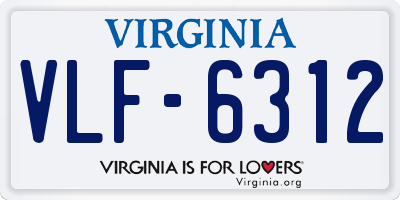 VA license plate VLF6312