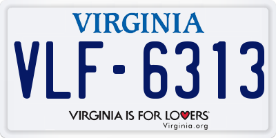 VA license plate VLF6313