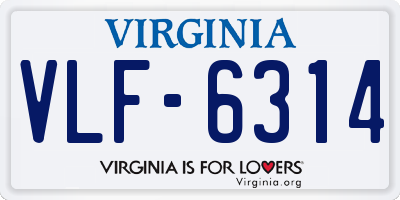VA license plate VLF6314