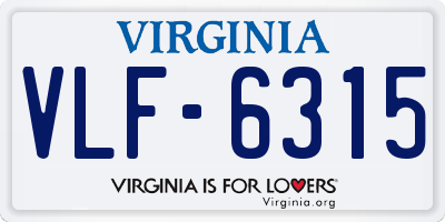 VA license plate VLF6315