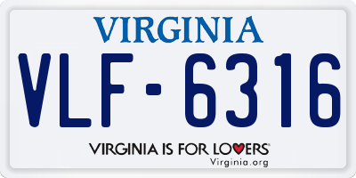 VA license plate VLF6316