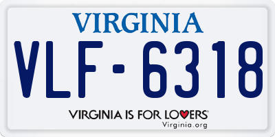 VA license plate VLF6318