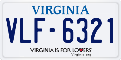 VA license plate VLF6321