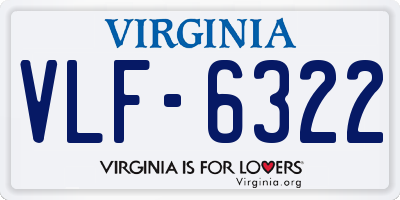 VA license plate VLF6322