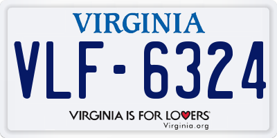 VA license plate VLF6324