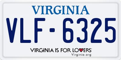 VA license plate VLF6325
