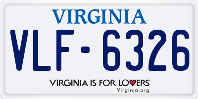 VA license plate VLF6326