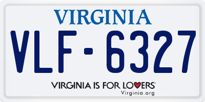 VA license plate VLF6327
