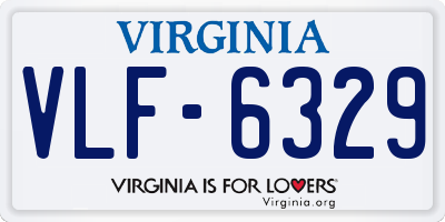 VA license plate VLF6329