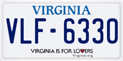 VA license plate VLF6330