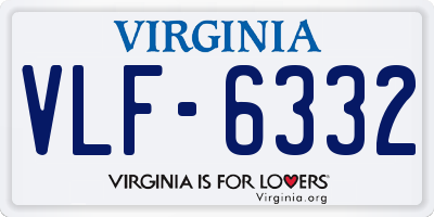 VA license plate VLF6332