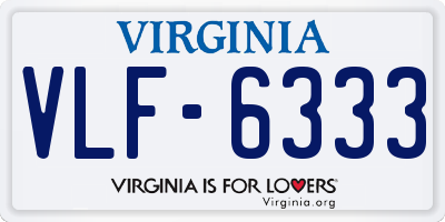 VA license plate VLF6333