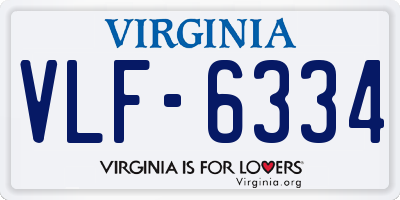 VA license plate VLF6334