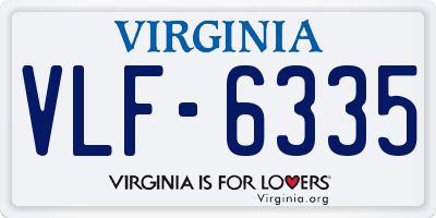 VA license plate VLF6335