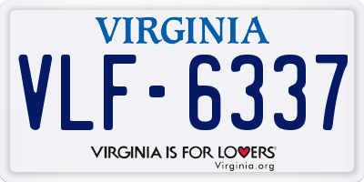 VA license plate VLF6337