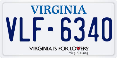 VA license plate VLF6340