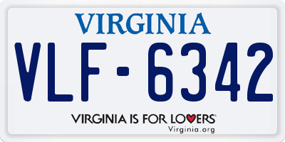 VA license plate VLF6342