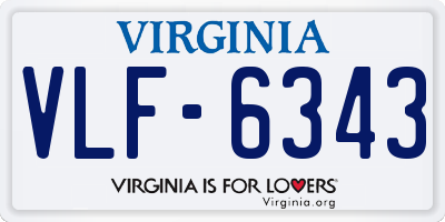 VA license plate VLF6343