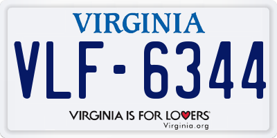 VA license plate VLF6344