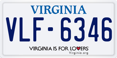 VA license plate VLF6346