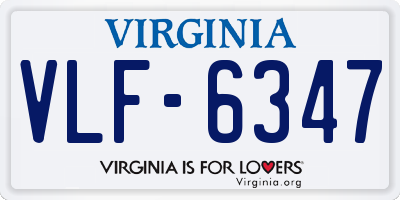 VA license plate VLF6347