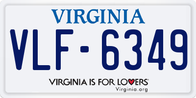 VA license plate VLF6349