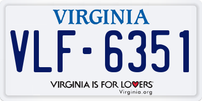 VA license plate VLF6351