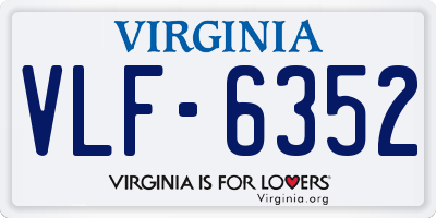 VA license plate VLF6352