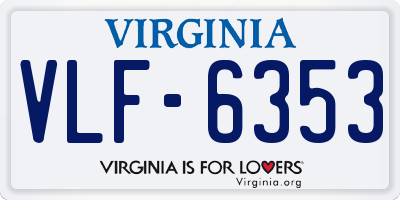 VA license plate VLF6353
