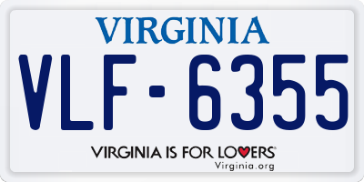 VA license plate VLF6355