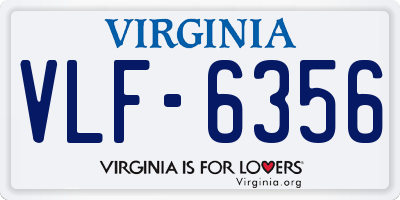 VA license plate VLF6356