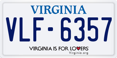 VA license plate VLF6357