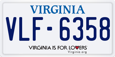 VA license plate VLF6358