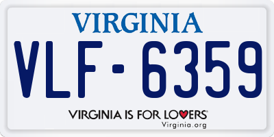VA license plate VLF6359