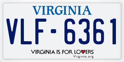 VA license plate VLF6361
