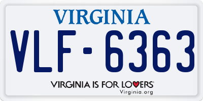 VA license plate VLF6363