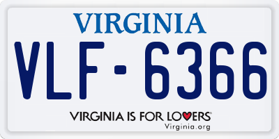 VA license plate VLF6366