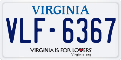 VA license plate VLF6367