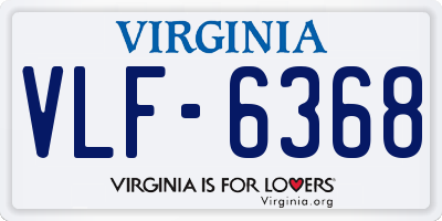 VA license plate VLF6368