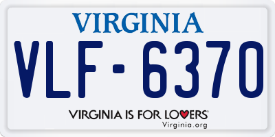 VA license plate VLF6370